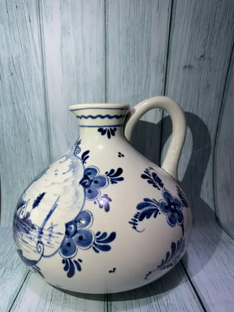 Vntg Erven Lucas Bols Delft Blue Liquor Decanter Amersterdam Holland ANNO 1575