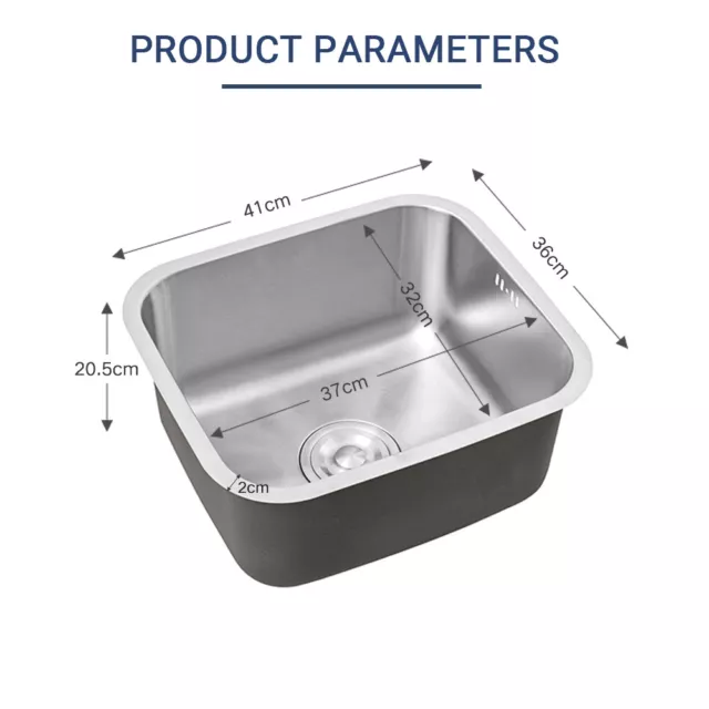 Edelstahl Küchenspüle Edelstahlspüle Spüle Einbauspüle Spülbecken 41cm*36cm 2