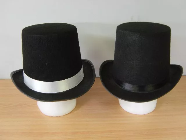Adult Black Magician Top Hat Costume Formal Mat Hatter Party & more