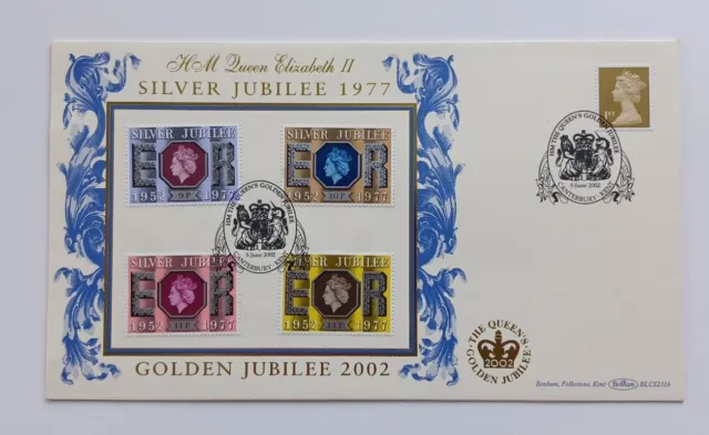 2002 Jubilee 1st Class Gold Definitive - Benham BLCS 231 (Canterbury) Official