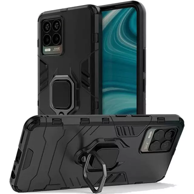 Coque Etui Aimant + Support Voiture pour Realme 8 9i C11 C35 C51 C53 GT Master 2