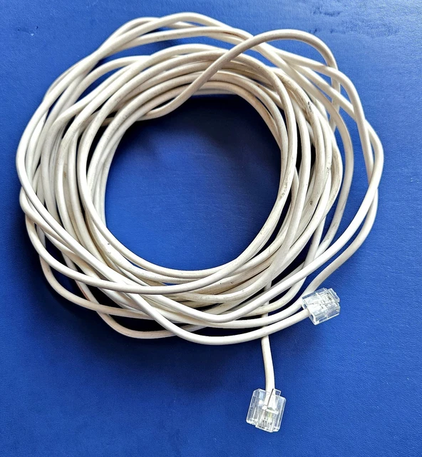 10m RJ11 Telefonkabel - Western-Stecker 6/4 Auf Kupplung, Schwarz