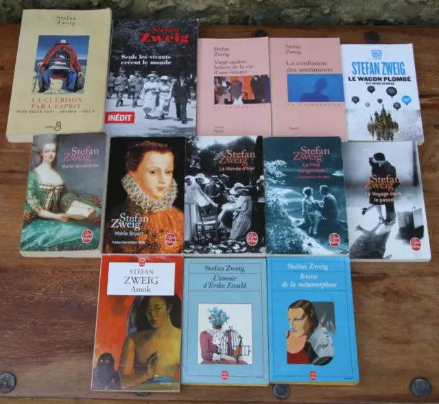 STEFAN ZWEIG - LOT DE 13 LIVRES - STOCK / BELFOND/ POCHE - De 1982 à 2018 - BE