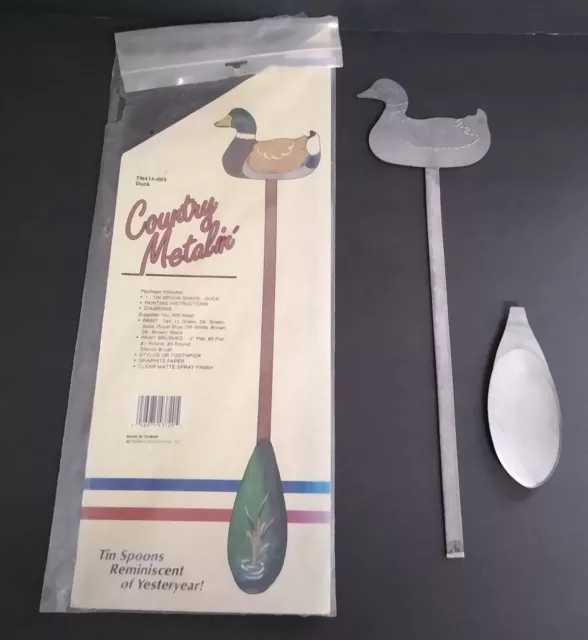 Vintage Wang's Tin Duck Shape Spoon 16" Broken Mallard Crafts Country Metal