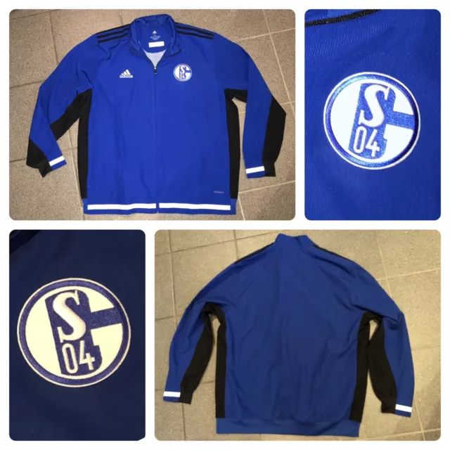 FC Schalke Gr. XL Trainingsjacke Freizeitjacke 04 Fußball Training Adidas Jacke