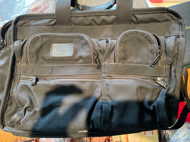 TUMI Alpha Black Nylon Expandable Organizer Laptop Computer Briefcase