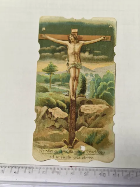 Santino Holy Card fustellato Cristo Crocifisso  1898 ZA1016 ^