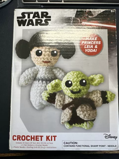 Star Wars Princess Leia & Yoda Crochet Kit New In Box.