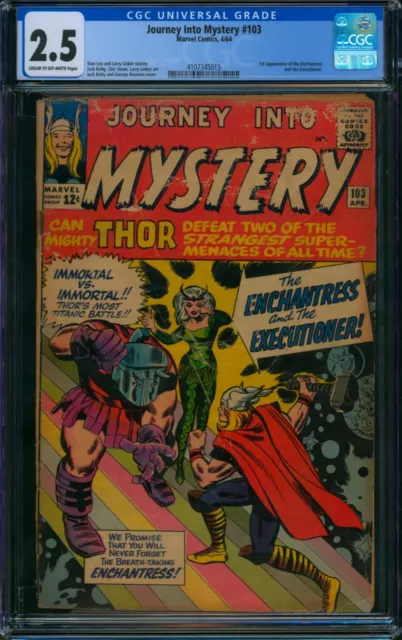 JOURNEY Into MYSTERY #103 🌟 CGC 2.5 🌟 1st App of ENCHANTRESS Marvel Comic 1964