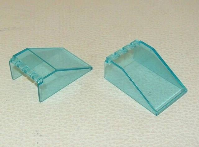LEGO: 2x Windscreen 6 x 4 x 2 - Ref 4474 Trans Light Blue - Set 4022 1896 6389