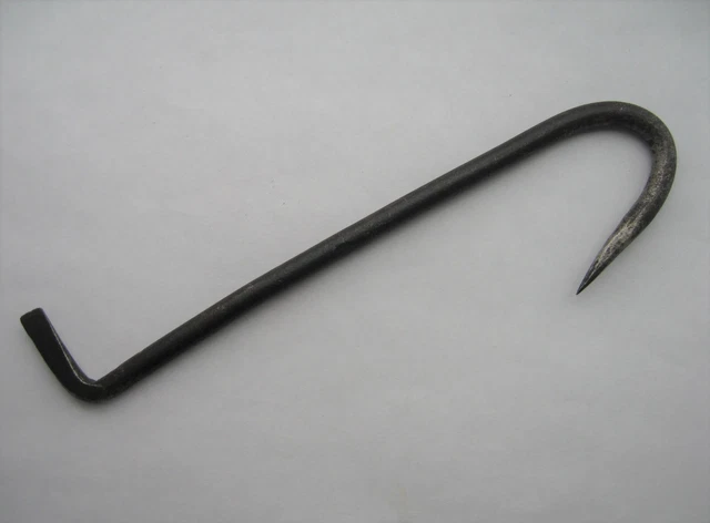 Old Antique Vintage 10" Hand Forged Iron Steel Hook for Meat or Game Barn Tool