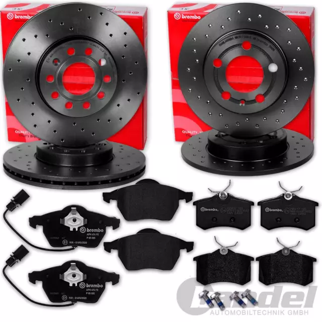 BREMBO Disques + Revêtements Avant+Arrière pour Audi A4 8E B6 B7 + Seat Exeo 3R