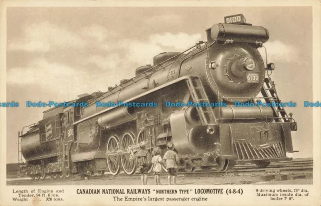 R652972 Canadian National Railways Northern Type Locomotive 4 8 4. The Empire La