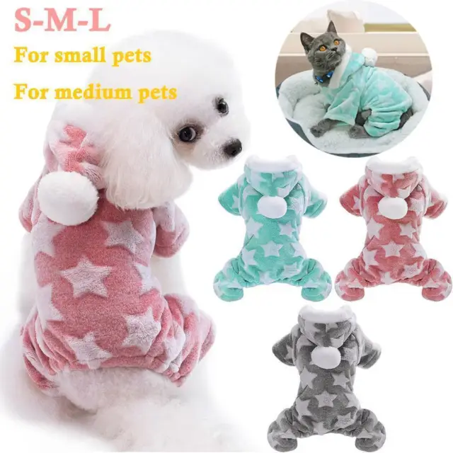 US Dog Warm Pajamas Jumpsuit Pet Costume Clothes Cat Coat Jacket Puppy Outfits