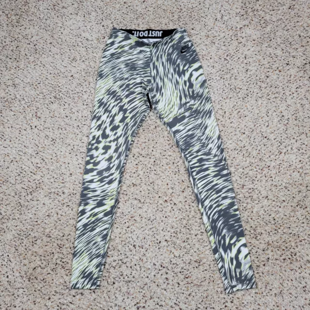 NIKE PANTS GIRLS Extra Small Gray Green Athletic Legging Fitted