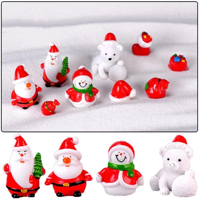 Toys Santa Claus Figurines Christmas Decor Miniature Snowman Micro Landscape