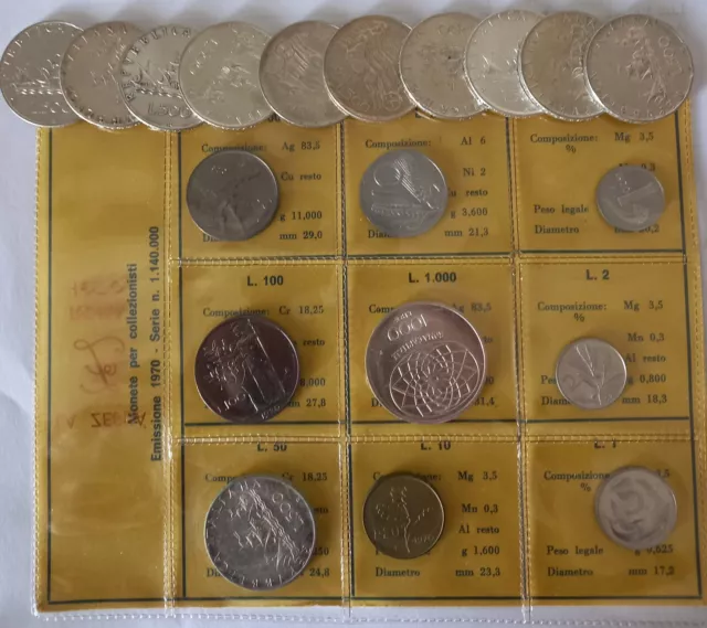 Lotto LIRE 500 ARGENTO + DIVISIONALE 1970 Lotto LIRE 500 ARGENTO + DIVISIONALE 1970