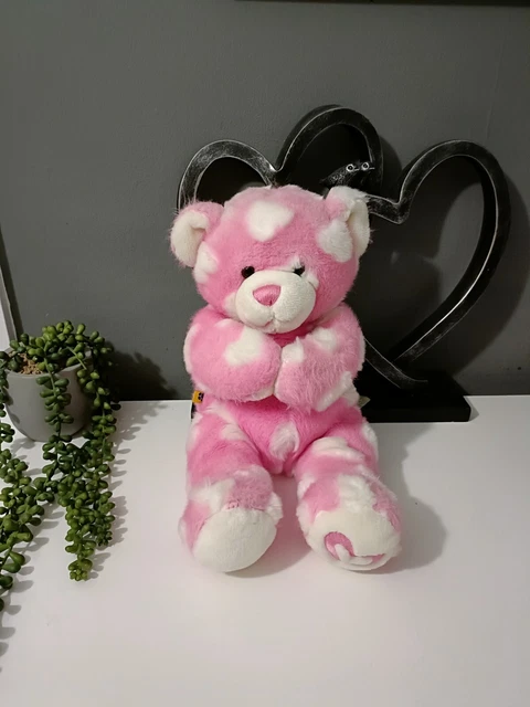 PINK HEARTS BEAR White Magnetic Paws Build A Bear £14.99 - PicClick UK