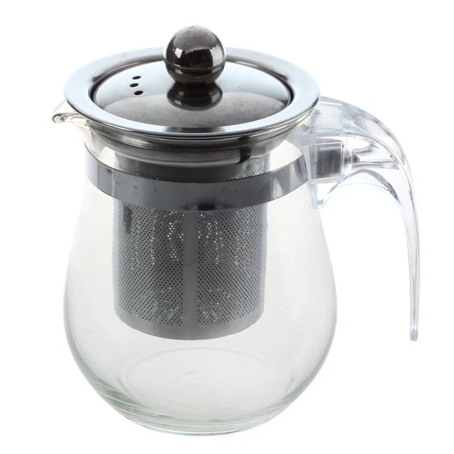 Infusore in acciaio inox 350 ml teiera in vetro trasparente resistente al calore tè ai fiori PU4X2