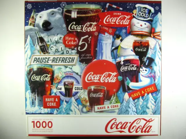 Springbok 1000 Pc Puzzle Coca-cola Coke Winter Polar Bears "Ice Cold Holidays"