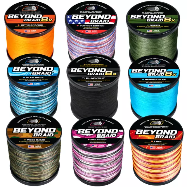 BEYOND BRAID BRAIDED Fishing Line Abrasion Resistant No Stretch