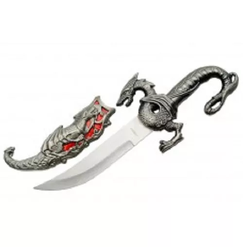Brand New 10" Red Dragon Dagger Knife With Sheath ,  Free Shipping !!!