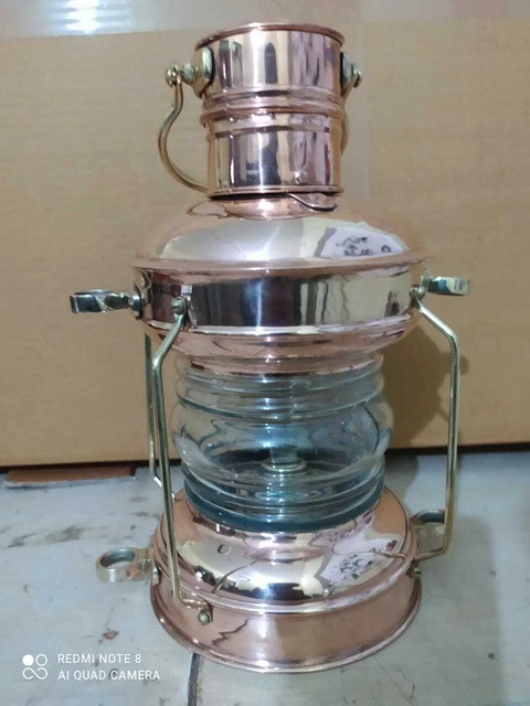 Nautisch Maritim Schiff Laterne Boot Licht Kupfer &brass Anker Öl Lampe Neu Ware