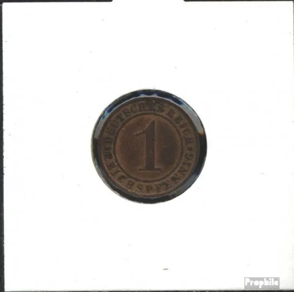 Deutsches Reich Jägernr: 313 1936 D vorzüglich Bronze 1936 1 Reichspfennig Ähren