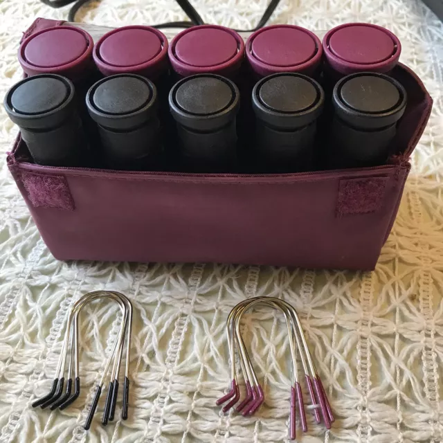 Remington Potable Hot Hair Rollers H-1015 Travel, Five Lg,10 Med Rollers 9 Clips