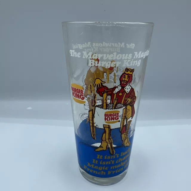 The Marvelous Magical Burger King Glass Blue Vintage 1978 No Cracks Or Chips