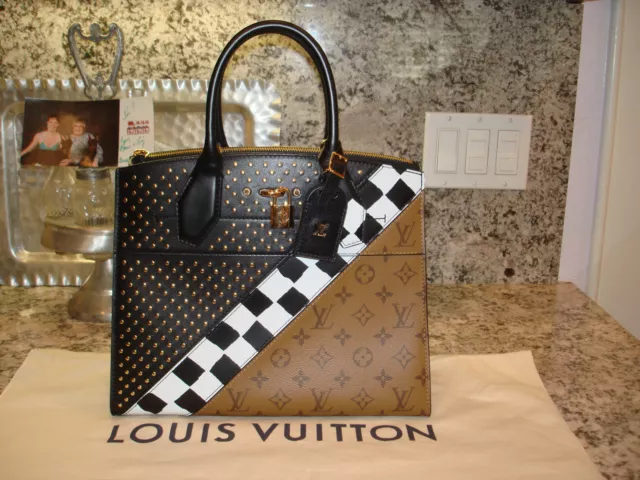 Louis Vuitton City Steamer MM 2WAY Shoulder Bag Hand Bag leather Noir White