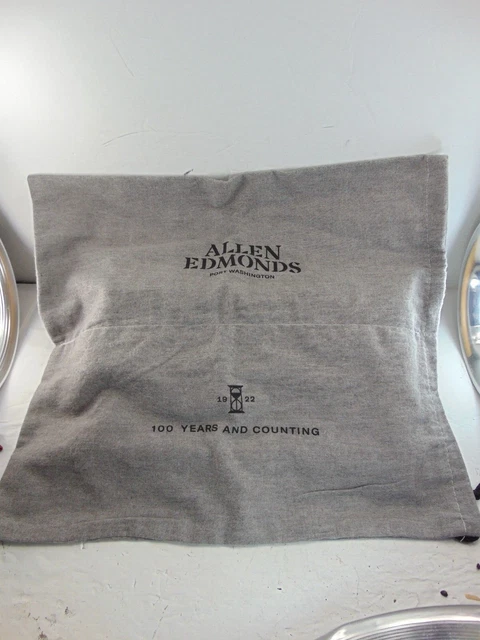 Allen Edmonds Doble Polvo Bolso Gris Franela 1 Par de Zapatos (TOTALMENTE NUEVO)