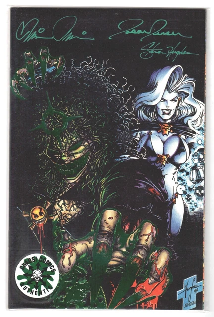 EVIL ERNIE REVENGE #1 Commemorative Ed 3x Signed Chaos! Lady Death Barf Bag COA