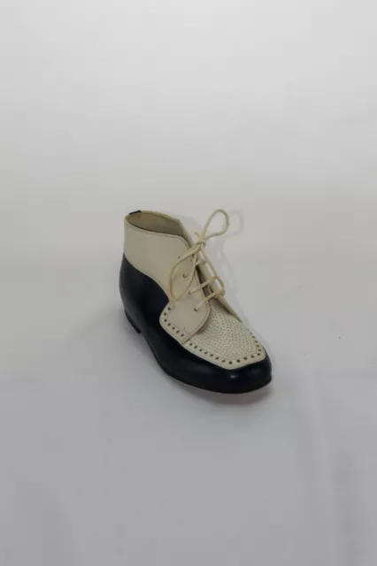 Children Learn Size 24 Elefanten Dark Blue White Leather True Vintage 70er