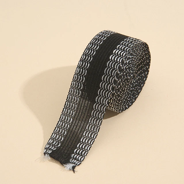 Ruban à Boutons-pression QUARKZMAN 2 Yards - Bande De Fixation En Coton Pour Couture Et DIY - Noir