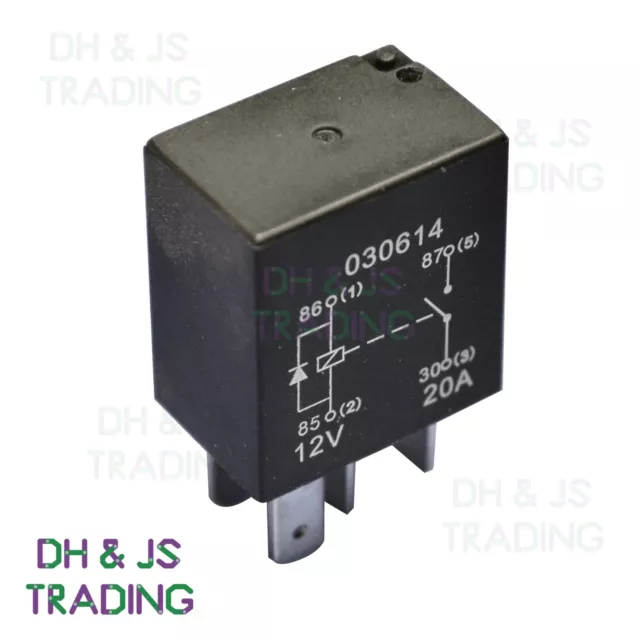 MICRO RELAY 4 PIN 12v 40a + Diode Normally Open Mini 40 amp CAR VAN