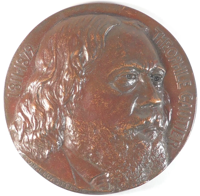 France literature THEOPHILE GAUTIER writer cast bronze 137mm by Legastelois