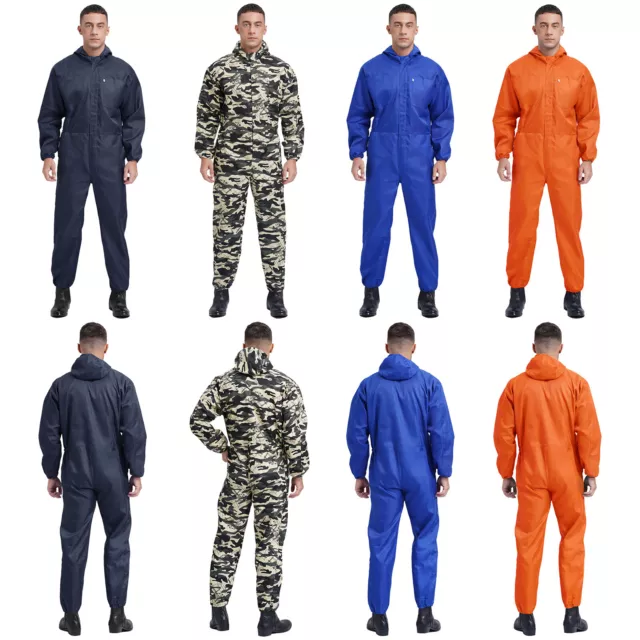 Herren Overall Routine Coverall Cosplay Kapuze Mechaniker Arbeitskleidung