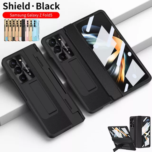 Coque Etui Pour Samsung Galaxy Z Fold5 Fold4 Fold3 Support Antichoc Plaqué Case