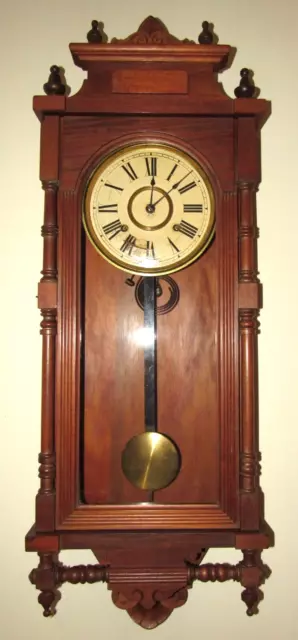 Antique Ansonia "Queen Elizabeth" Regulator Wall Clock 8-Day, Time/Strike