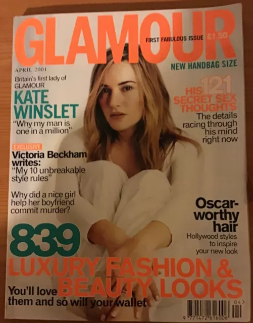 Glamour Magazine - April 2001 - New Handbag Size Issue 1 - Kate Winslett cover