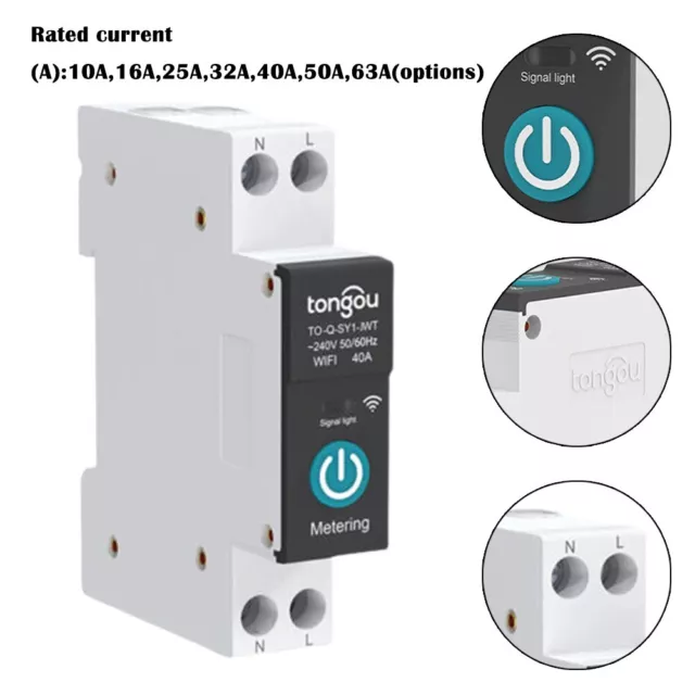 10-63A Tuya Wifi-Smart Circuito Interruttore 1P din Ferroviario Casa Remoto