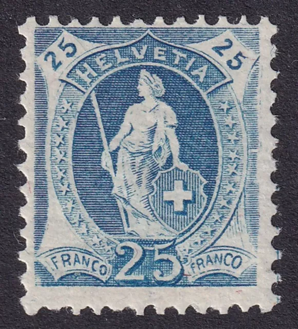 SWITZERLAND 1905-07 Standing Helvetia 25c Blue SG 220 MLH/* (CV £21)