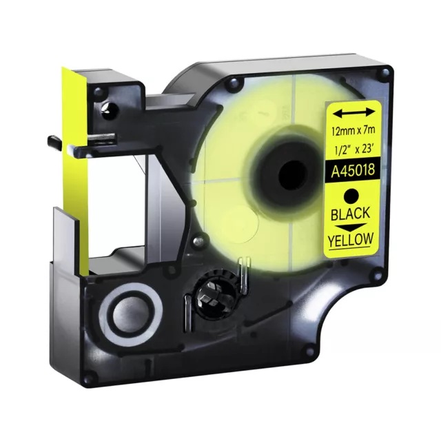 Black on Yellow 45018 Label Tape Compatible With DYMO D1 LabelManager 100 120P