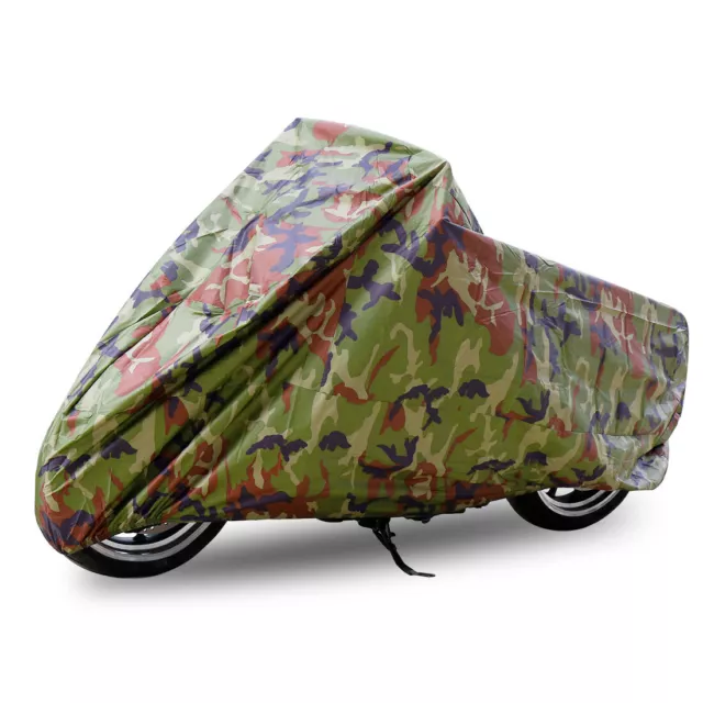XXL 190T poussière Couverture Moto bâche camouflage extérieur anti-UV Protecteur