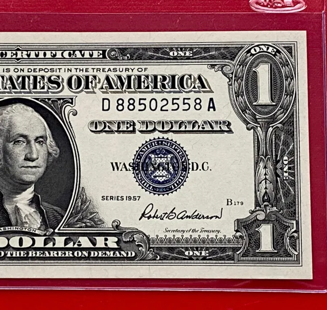 1957 $1 Dollar Silver Certificate (Blue Seal) Block D-A , Uncirculated