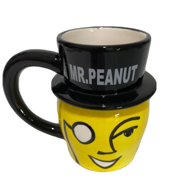 Mr Peanut Planters Ceramic Mug Yellow w/Black Tophat Nabisco '06 Sherwood Brands