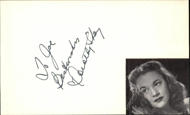 Dorothy Shay D.1978 Actress Signed 3" x 5" Index Card