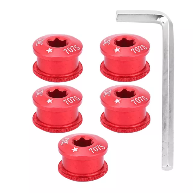 (red-5mm)5Pcs Bicycle Bike Chainring Screw Chainwheel For Single Double