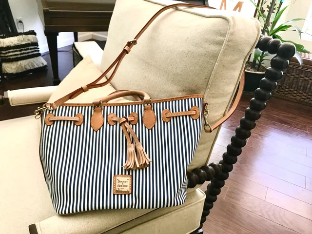 DOONEY&BURKE east/west shopper blue/white stripe L